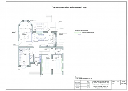 План расстановки мебели и оборудования (1 этаж) 1