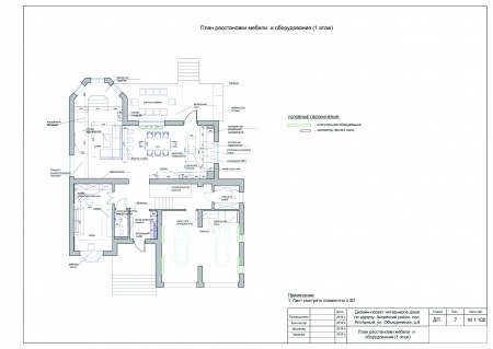 План расстановки мебели и оборудования (1 этаж) 2