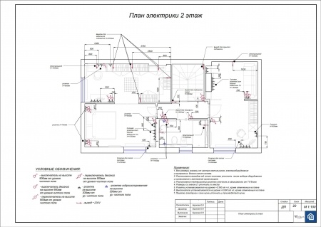 План электрики 2 этаж