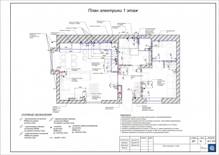 План электрики 1 этаж
